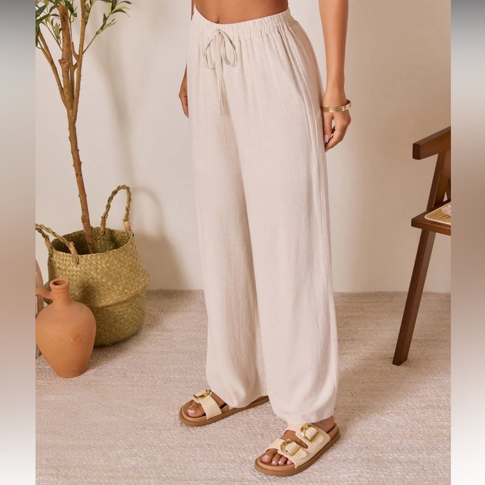 VICI | ‘Grecian Glow’ Linen Wide Leg Pants sz L NWOT